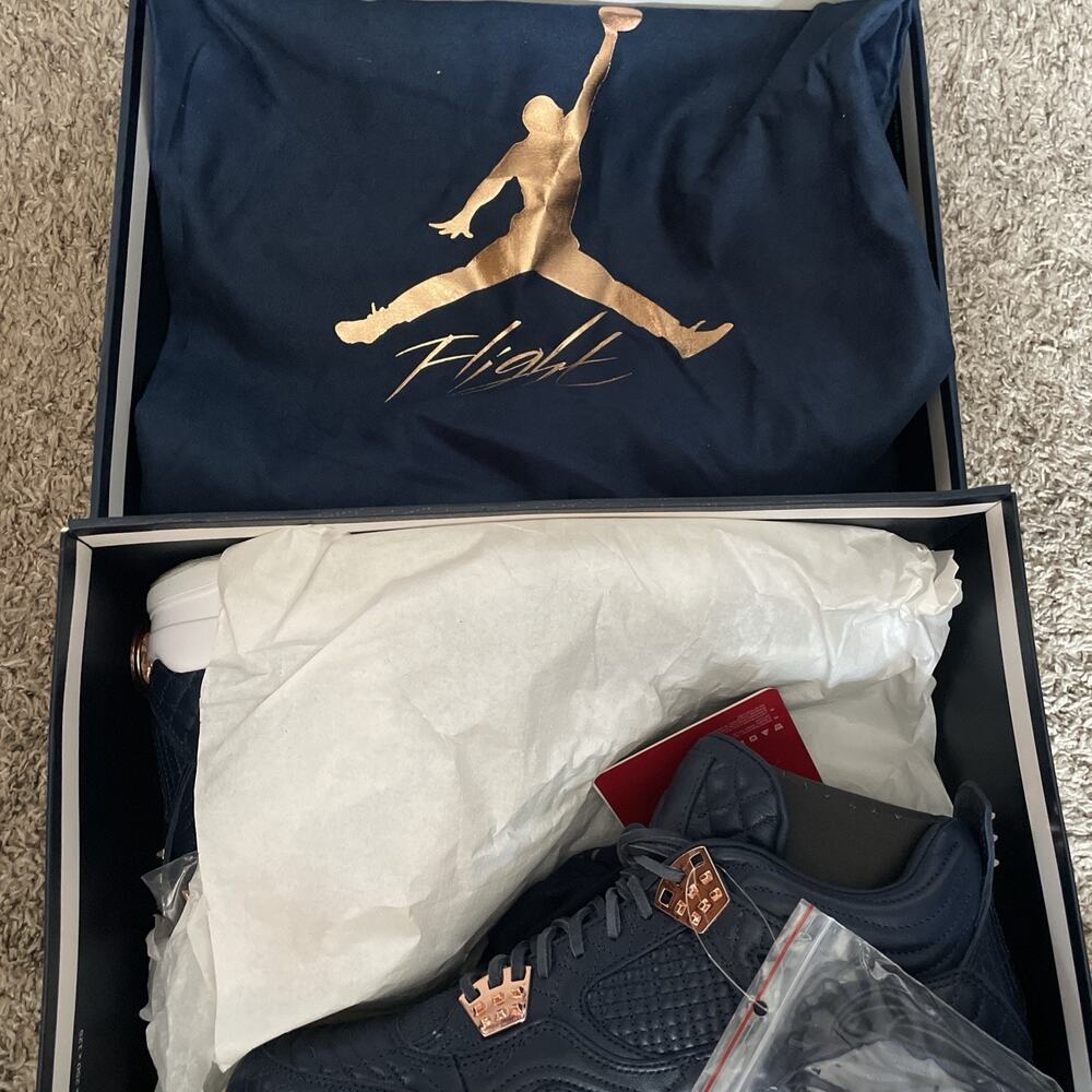 Size 10 - Nike Air Jordan 4 Retro Premium (Obsidian/Obsidian-White) DS NIB